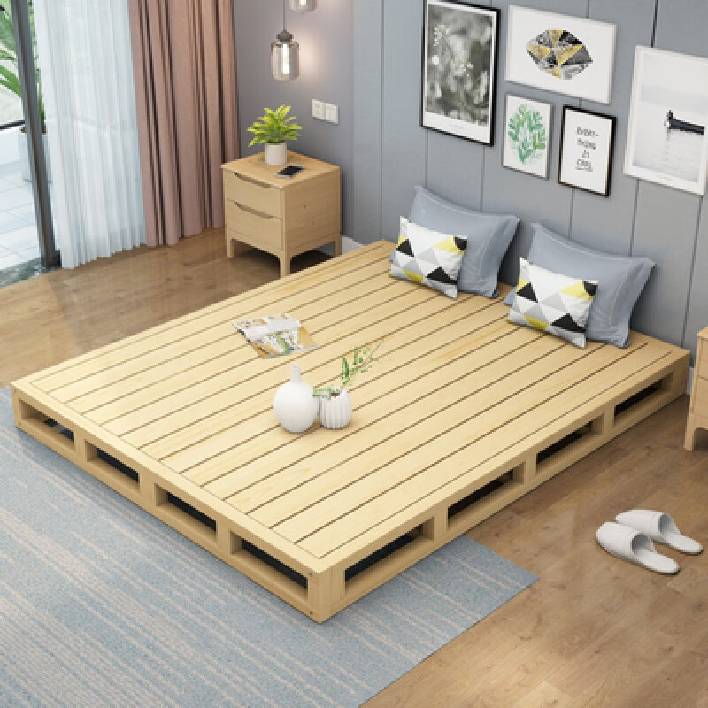 床架榻榻米排骨架木床地台落地床硬板垫 通用款镂空【3根龙骨】高度