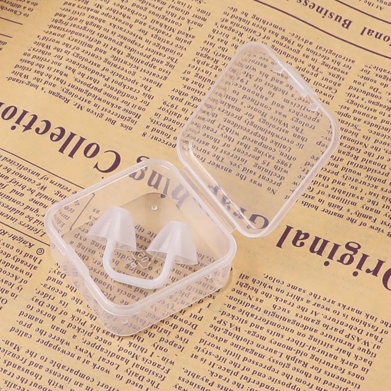 鼻夹游泳鼻塞子男女通用硅胶柔软透明防呛水防滑 用透明1个装(带盒)