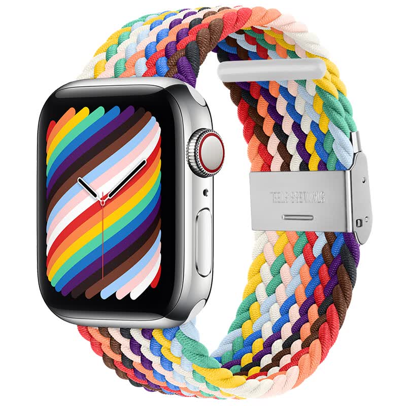 antey apple watch表带彩虹iwatch6/5/4/3单圈s7编织se通用苹果手表