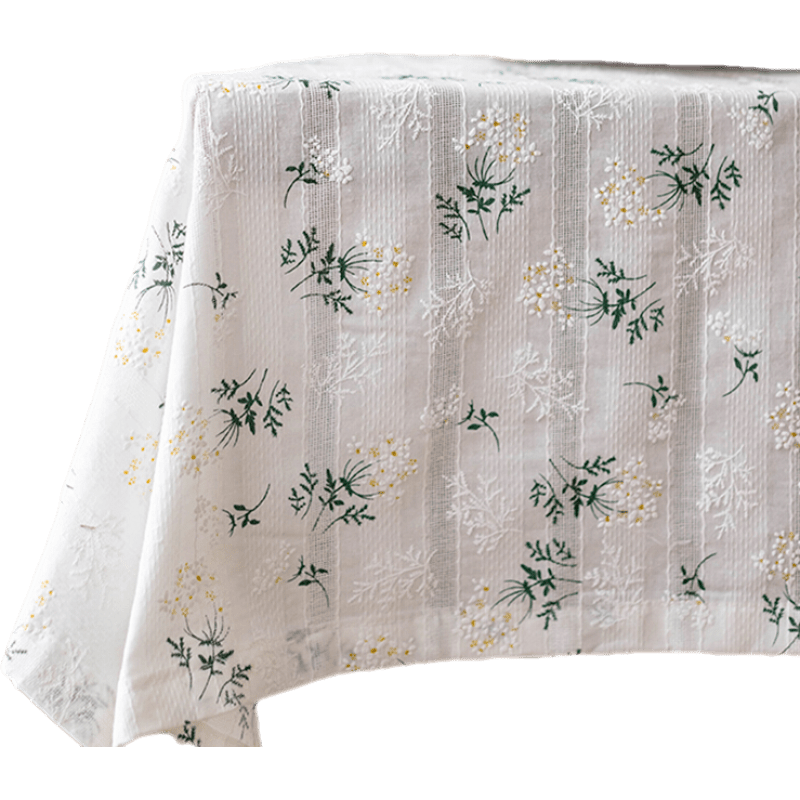 念柔 碎花桌布蕾絲布藝餐桌茶幾長方形臺布蓋布清新美式印花野餐 丁香花桌布 90cm*140cm