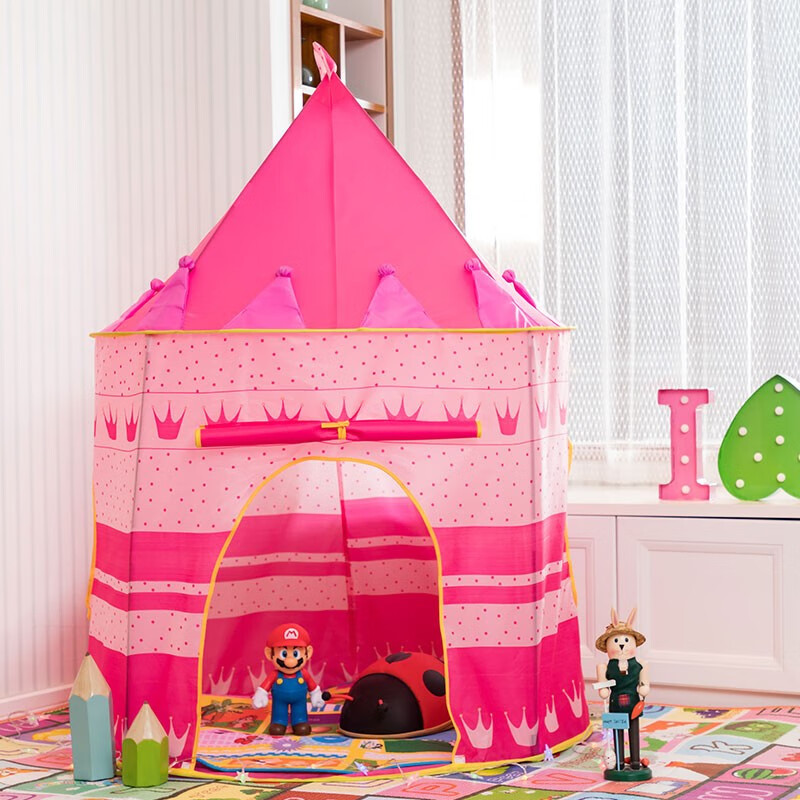 锐普 户外儿童帐篷室内游戏屋大号家用宝宝男女孩公主房城堡蒙古包粉色