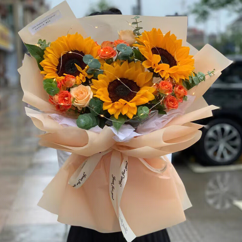 一花一恋38妇女节向日葵鲜花同城配送真花送男士长辈女生老师花束生日