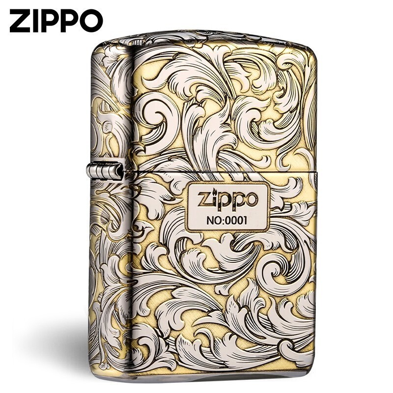 zippo之宝煤油防风打火机 盔甲五面唐草zippo繁花男士礼品限量编号