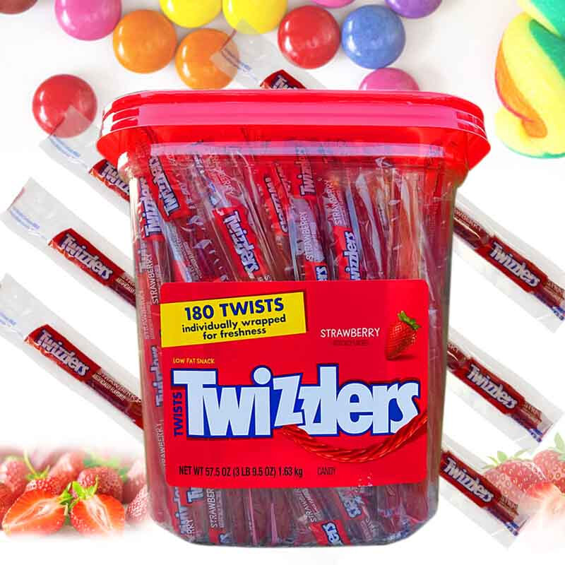 可钦    美国twizzlers多滋乐扭扭糖草莓味软吸管糖网红休闲糖果零食