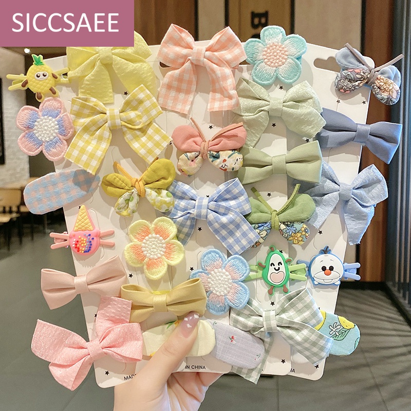 siccsaee 蝴蝶结可爱发卡小女孩2024年儿童边发夹网红宝宝头花发饰