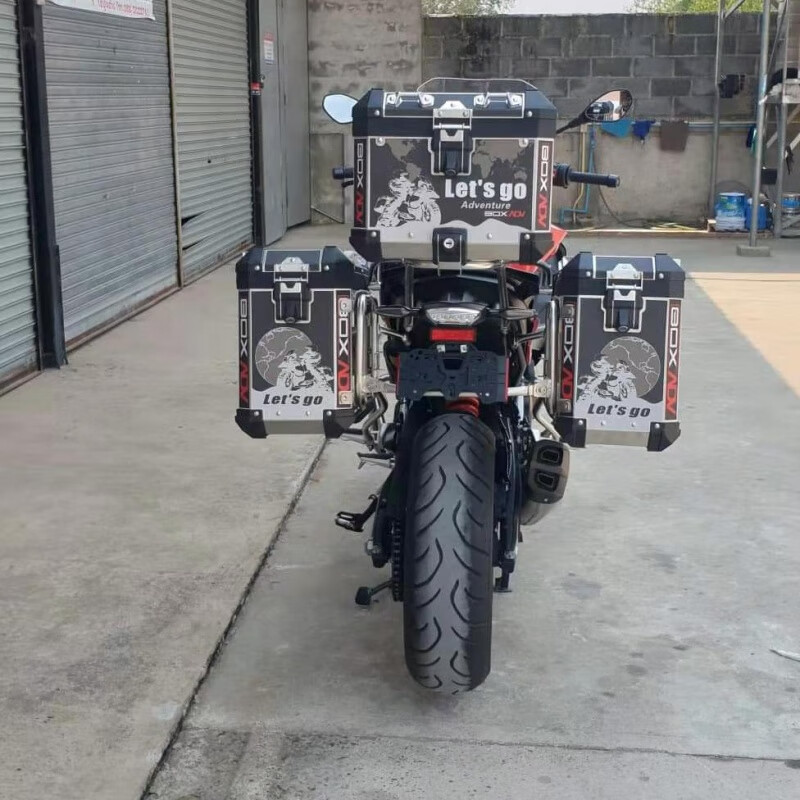 适用f900xr摩托车改装三箱边箱不锈钢护杠全车改装配件 三箱全套黑色