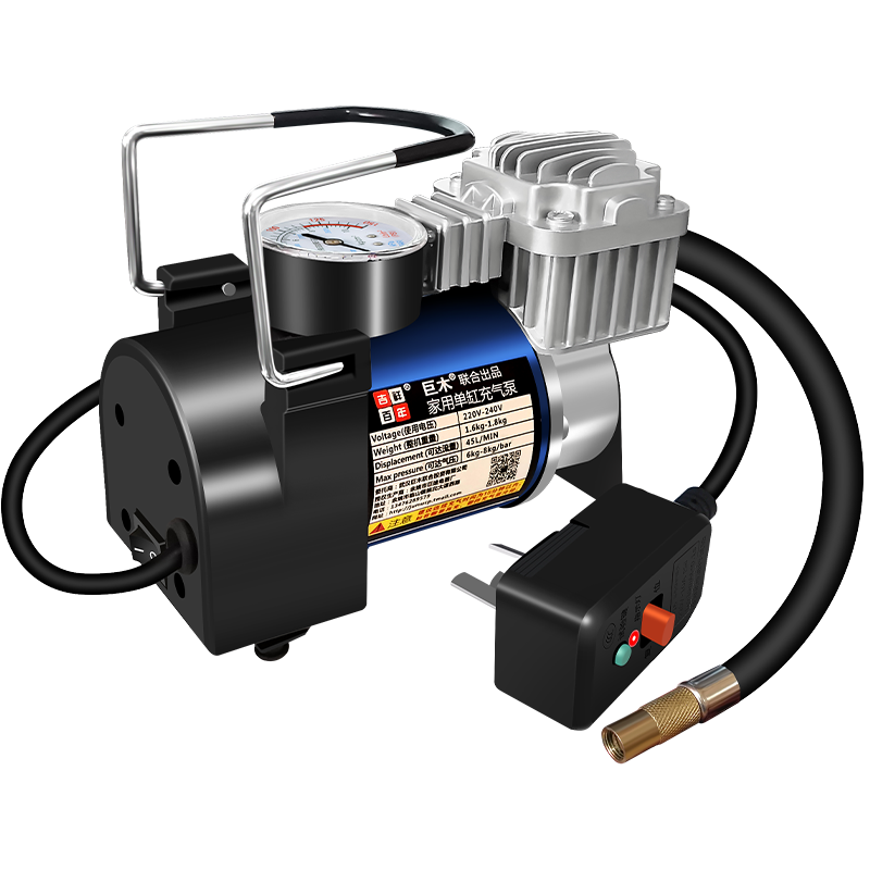 巨木220V家用充氣泵車(chē)載汽車(chē)用輪胎打氣筒電動(dòng)自行車(chē)摩托車(chē)籃球打氣泵 220V家用充氣泵+手提包+3米延長(zhǎng)管