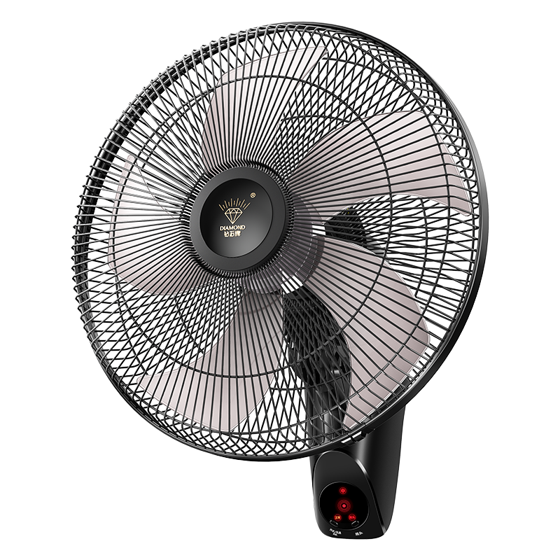 钻石牌（DIAMOND）壁扇壁挂风扇挂壁式电风扇家用客厅餐厅墙壁挂扇摇头挂式电扇工业大风力风扇 16寸五叶遥控【加强电机】