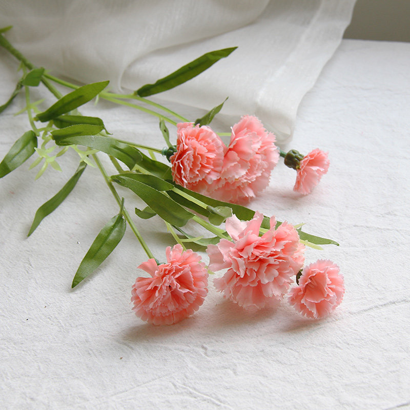 凉笙 仿真花束插花母亲节假花康乃馨家居装饰花客厅摆设餐桌摆件 每支