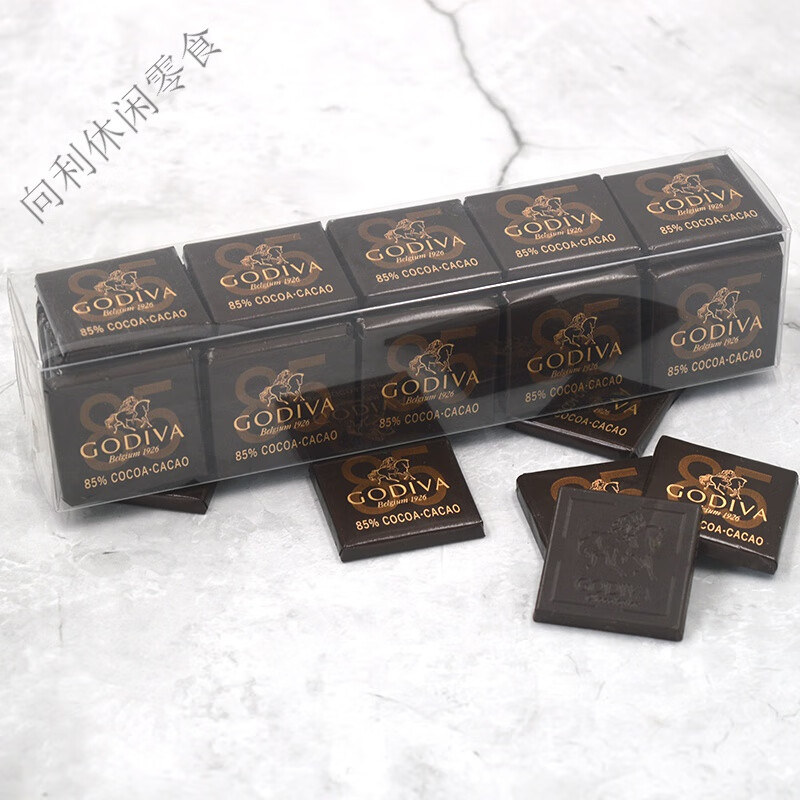 歌帝梵（Godiva）歌帝梵85%黑巧克力排块散装50片比利时进口大板烘焙零食品 72%黑巧+85%黑巧+牛奶 50片装
