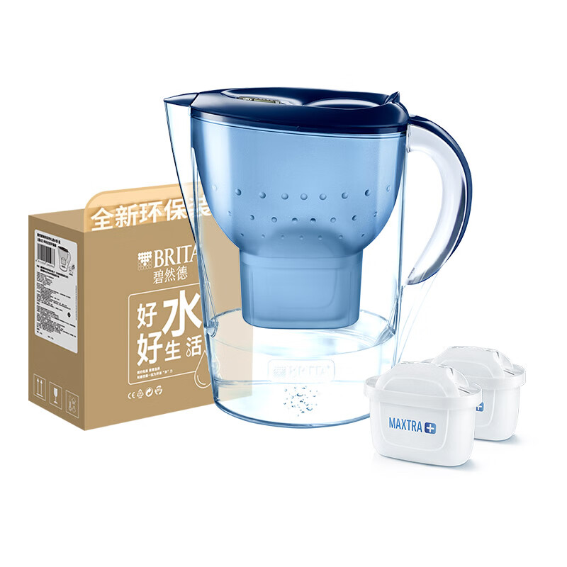 碧然德（BRITA） 过滤净水器 家用滤水壶 净水壶 海洋系列 3.5L蓝色 一壶3芯装 环保加固包装