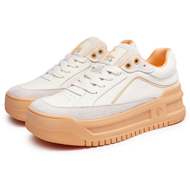 共迹gongji【孟子义同款】 面包鞋休闲鞋厚底运动鞋板鞋ins多巴胺小清新女鞋 柔和桃 /偏大一码 40 （253mm）