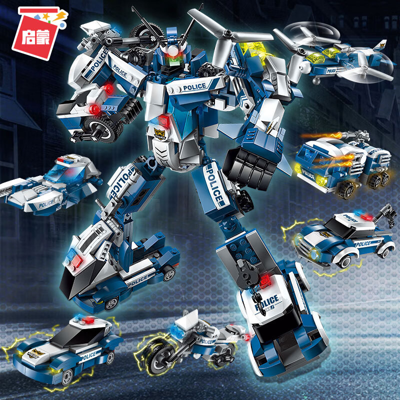 机器人变形合体金刚拼图超集变儿童6-12岁 6合1疾风战将1407【577片】