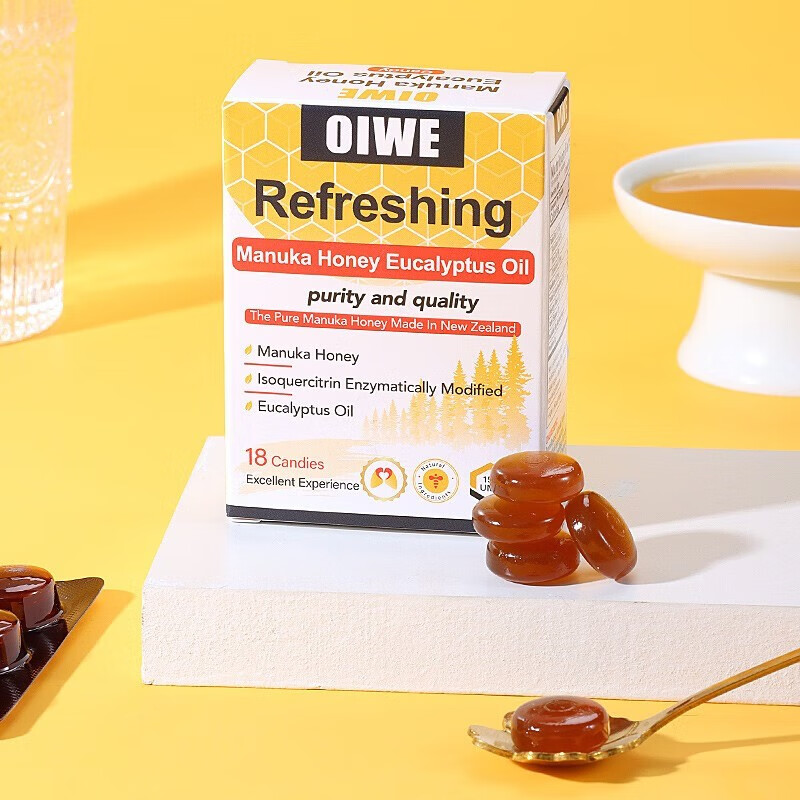 oiwe麦卢卡蜂蜜桉叶油糖果36g/盒 蜂蜜桉叶油糖果 1盒体验装
