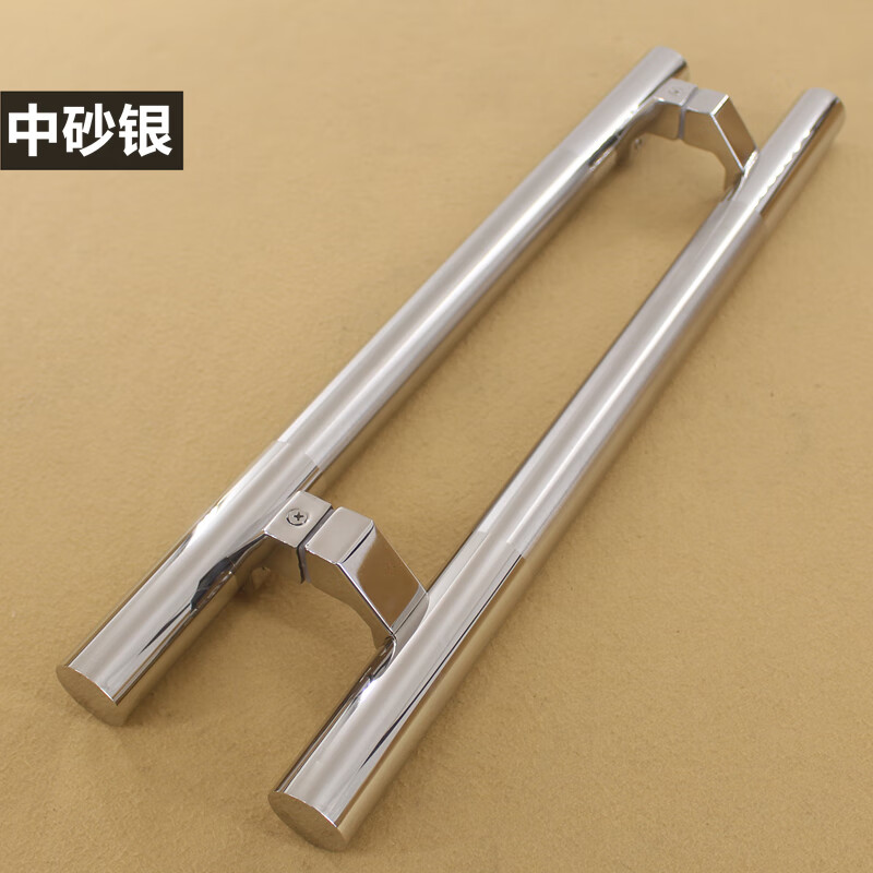 鹿色不锈钢马蹄脚有框玻璃门大门把手 现代斜脚办公室商业黑色大拉手