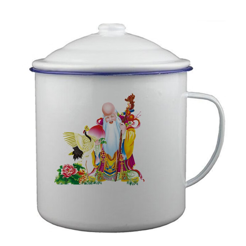 涧冰大茶缸子特大号带盖大容量超大号搪瓷缸怀旧老式大茶缸子复古语录