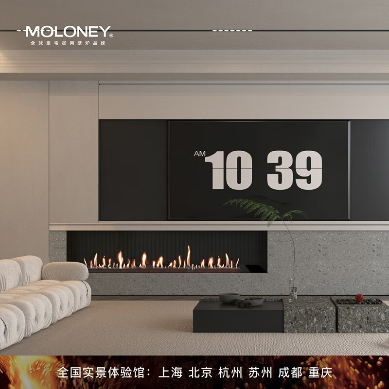 莫洛尼（moloney）MOLONEY莫洛尼EVA智能酒精真火壁炉高端家用装饰取暖装饰120系列 120奢华款面板:W1200xD250xH3mm