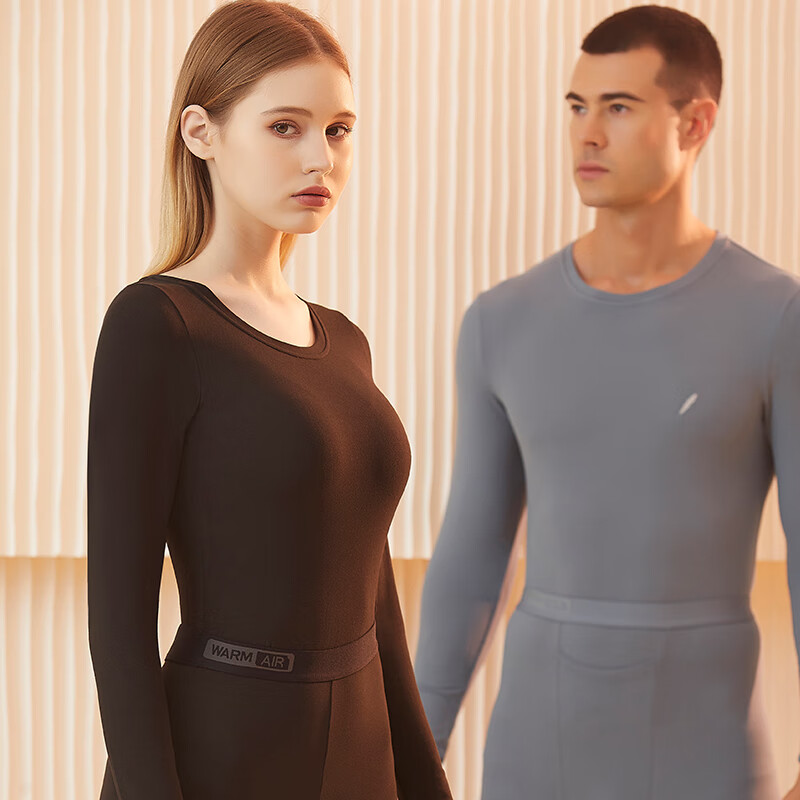 芬腾保暖内衣秋冬男女加绒秋衣秋裤套装高档青年纳米磨绒情侣轻薄暖 【女款】203GA8抹茶绿 L