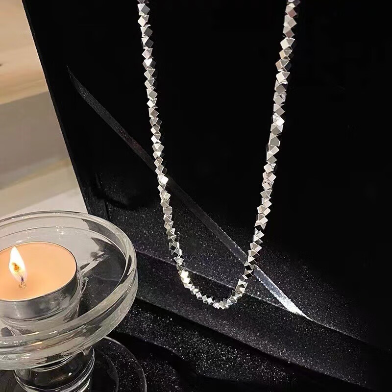 足银990碎银几两项链2022新款时尚碎碎平安链子潮流碎银子项链女士