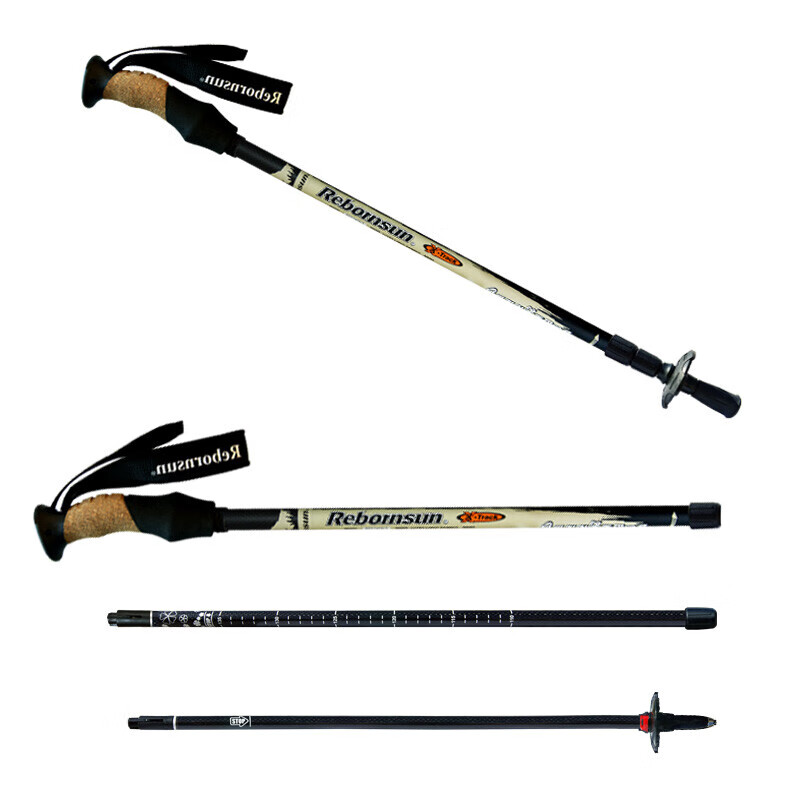 鲁滨逊 Rebornsun碳素登山杖珠穆朗玛伸缩折叠超轻碳纤维拐杖户外用品装备手杖