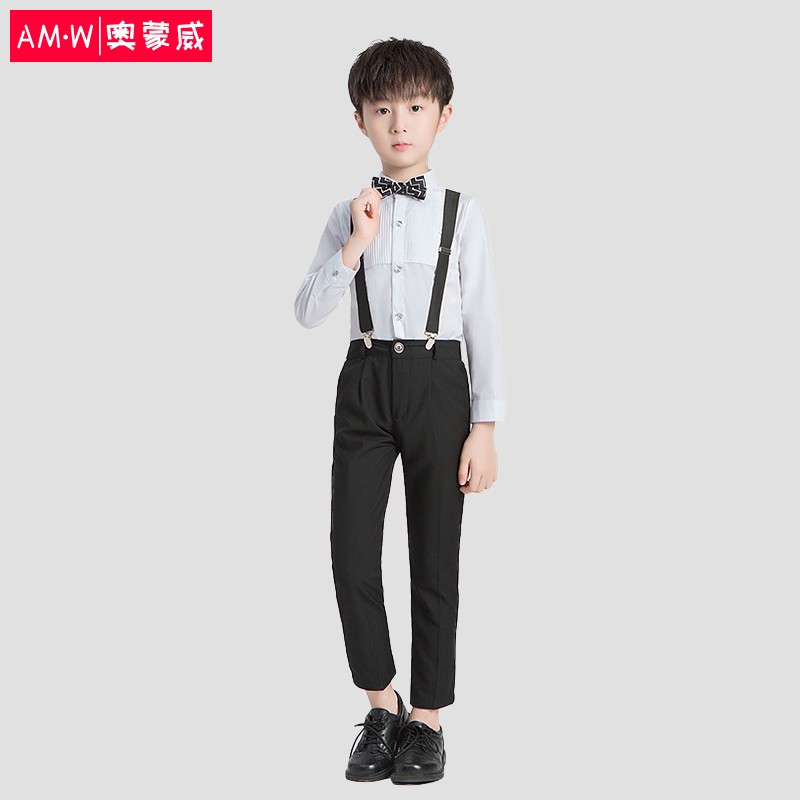 奥蒙威儿童礼服春夏男童西装套装花童钢琴演出服AMW-LB19111黑色130高性价比高么？