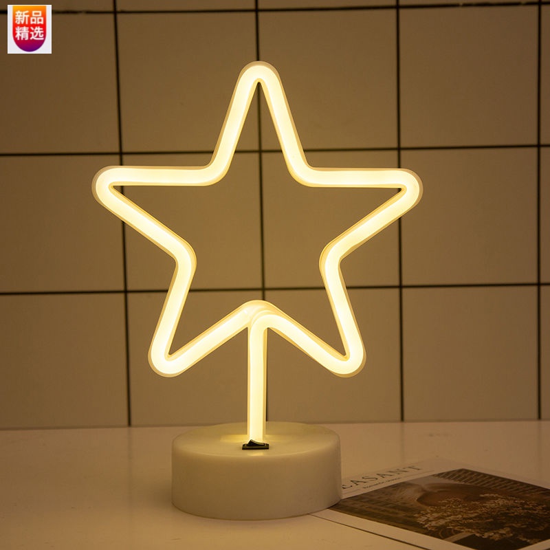 北欧霓虹灯爱心火烈鸟造型灯生日礼物浪漫装饰灯求婚场景彩灯 底座