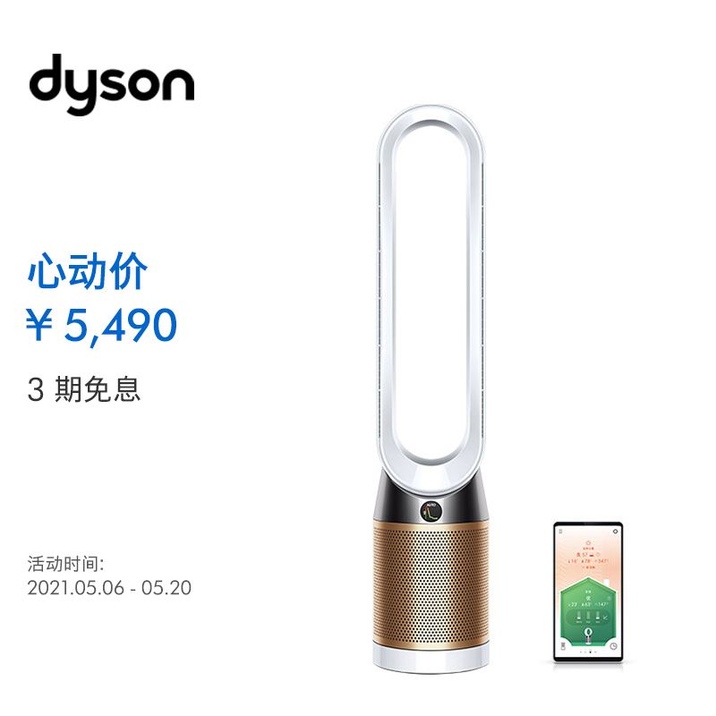 戴森（DYSON）TP06 空气净化风扇 净化循环二合一 整屋循环净化 去除甲醛 白金色