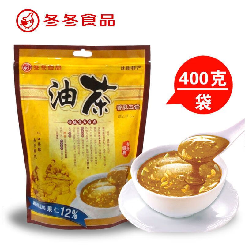 歆之坊（xinzhifang）沈阳特产冬冬油茶面香酥五仁甜油茶早餐袋装老式油茶早餐400g 冬冬油茶*1袋沈阳特产 400g 冬