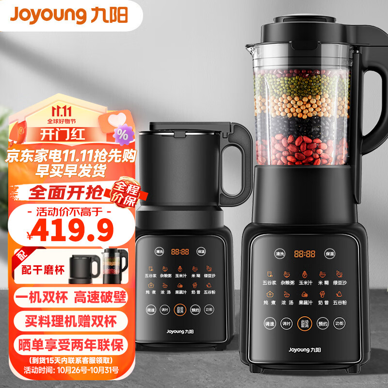 九阳（Joyoung）破壁机家用免滤豆浆机1.75L大容量高转速榨汁机低音多功能料理机 P132【升级豪华双杯】属于什么档次？