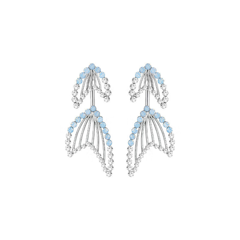 kvockcloud设计师盛夏狂欢系列鱼尾耳环女小众设计感高级耳钉银针耳饰