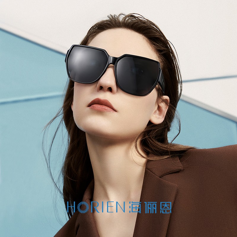 海俪恩偏光墨镜套镜太阳镜女可套近视眼镜开车专用墨镜男防紫外线NT002 P36【亮透紫渐进+灰片】