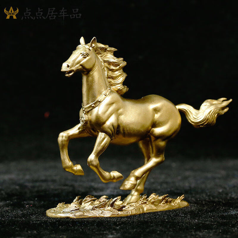 纯铜汽车摆件男士霸气2022新款马车内饰品高档车载马到成功中控台 铜