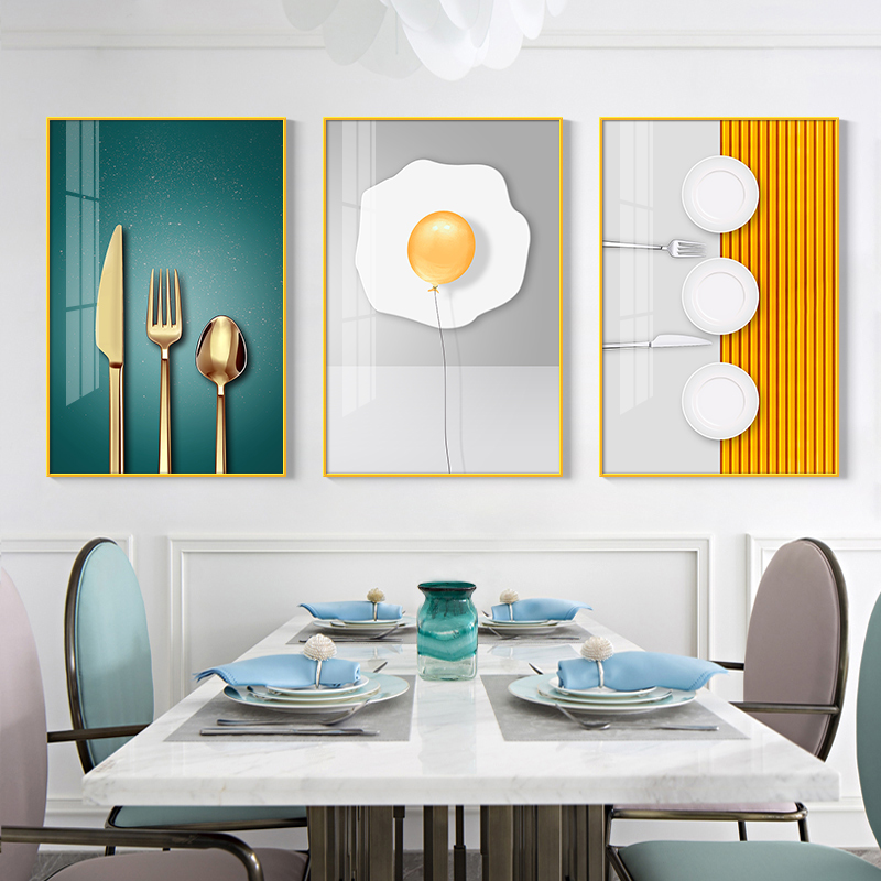 方块杉大幅北欧餐厅背景墙装饰画现代简约轻奢美式餐桌墙面壁画客厅