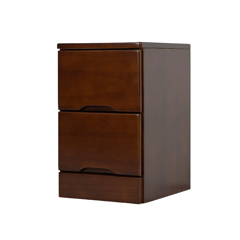 恒博 床头柜实木简易卧室床边柜收纳储物柜子原木小户型免安装 胡桃色（迷你款）30*35*48cm