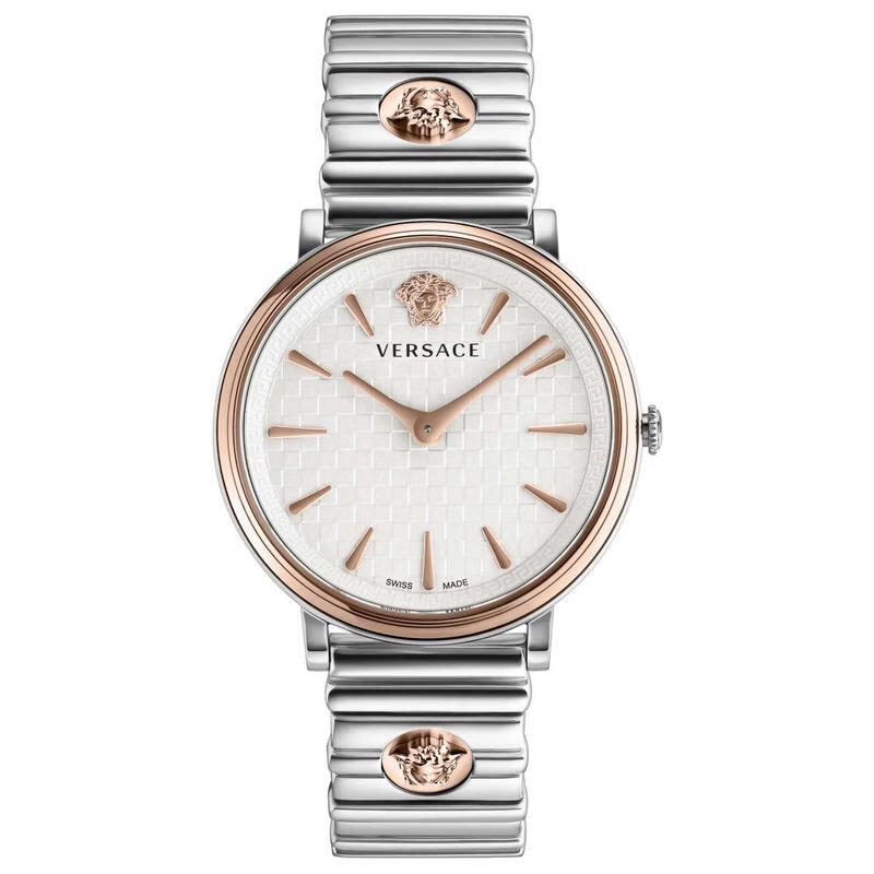 范思哲(versace)女士手表 v-circle 两针美杜莎标钢带防水欧美石英
