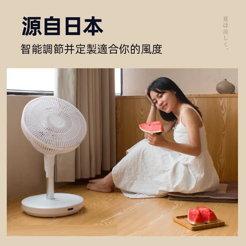 西哲（sezze） 日本空气循环电风扇办公家用落地智能台立两用直流变频定时遥控桌面风扇288plus 珍珠白288plus（蓝牙款）