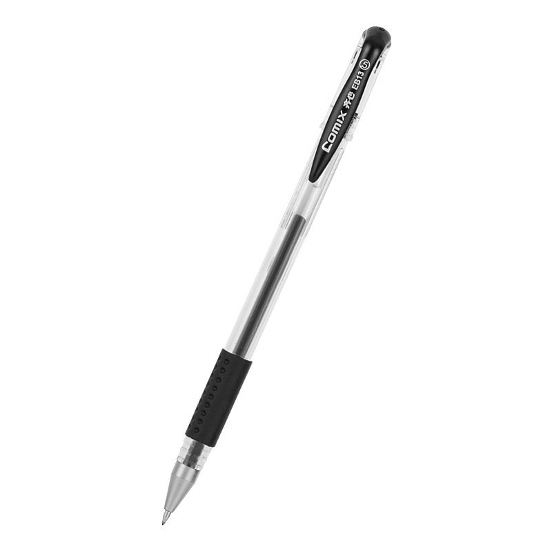 Comix 齐心 0.5mm黑色中性笔软护手拔帽中性笔签字笔商务水笔 30支/盒EB13