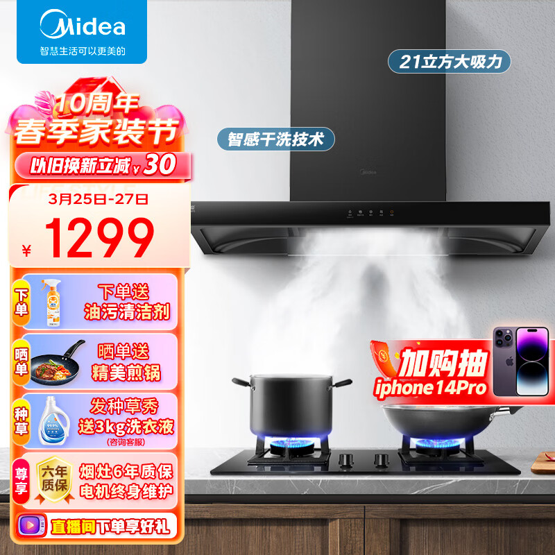 美的（Midea）抽油烟机家用自动清洗欧式21风量吸油烟机顶吸抽烟机脱排油烟机CXW-268-T201以旧换新属于什么档次？