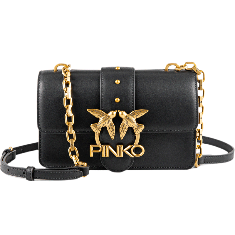 pinko奢侈品女包22ss春夏经典复古mini可调节链条logo装饰飞鸟包燕子