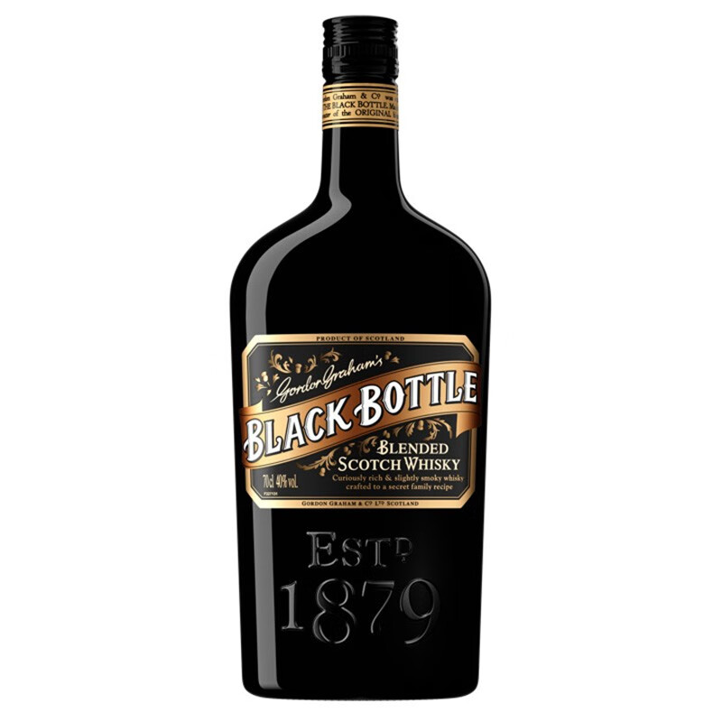 黑瓶苏格兰调和威士忌 洋酒烈酒black bottle 苏格兰调和威士忌