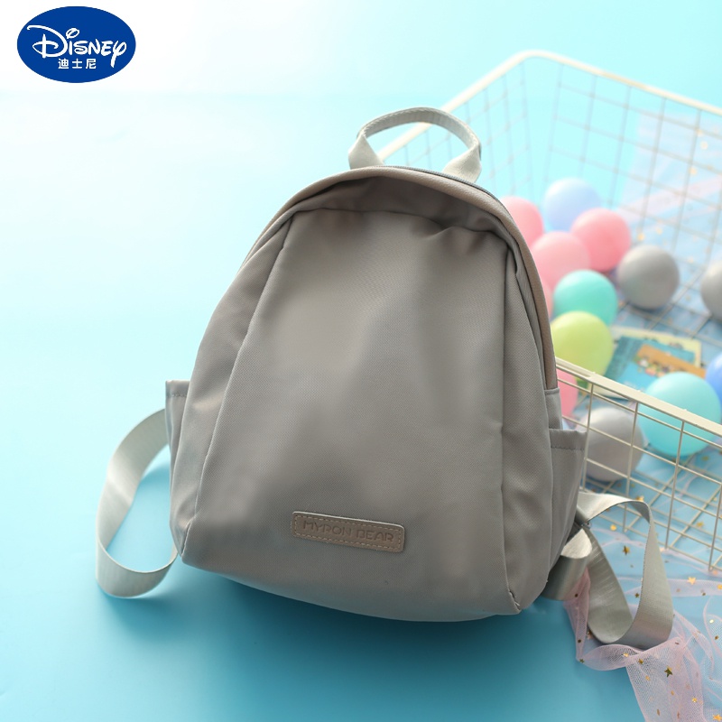 迪士尼（Disney）双肩背包女小型母婴妈咪包外出轻便小号双肩包可斜挎妈妈包两用 灰色