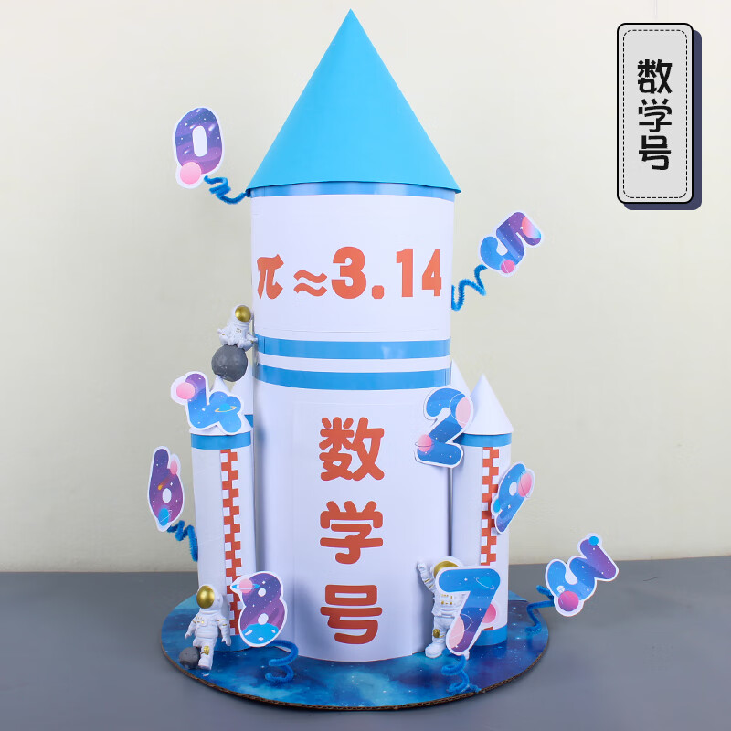 数学元素手工diy帽子儿童智慧数字帽学生创意制作装饰节主题男女 数学