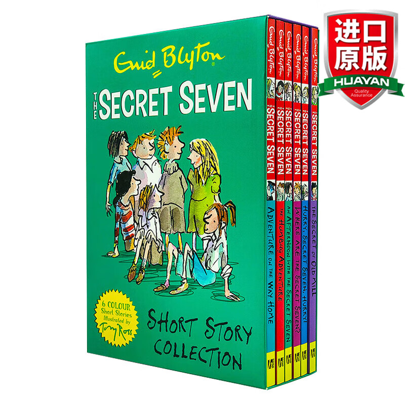 The Secret Seven Colour Young Readers英文原版七个小神探短篇故事6册儿童全彩插图英语桥梁书探险解谜英文版进口英语书籍