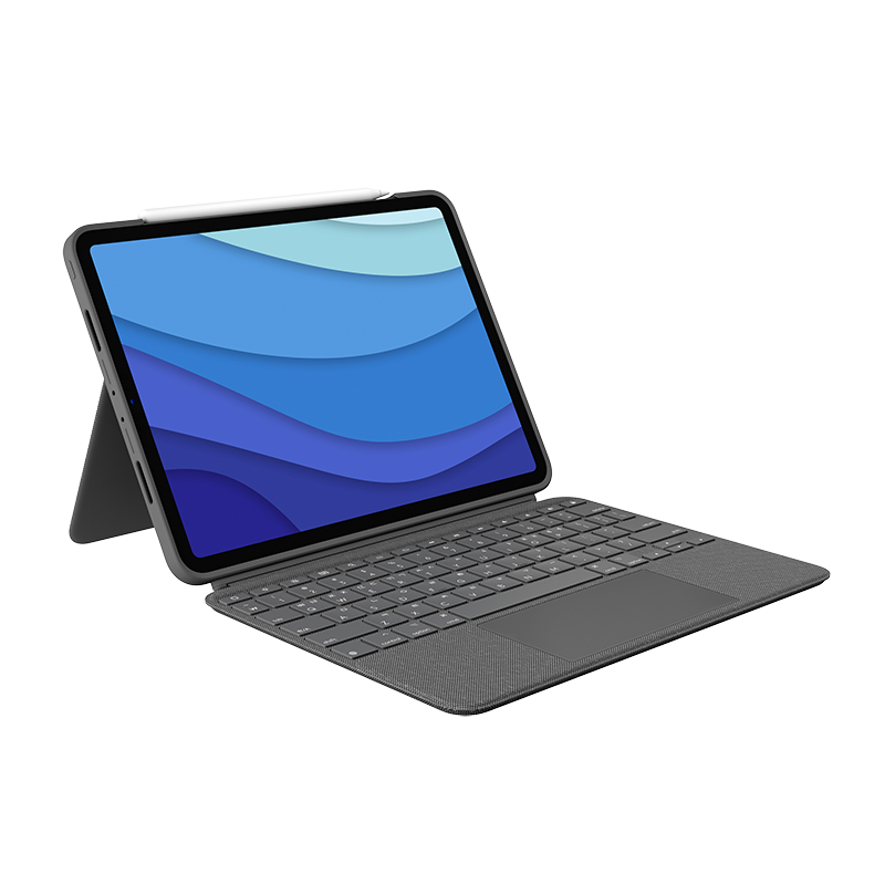 罗技（Logitech）ipad保护套 平板电脑键盘妙控苹果保护壳 拆卸键盘 商务办公折叠支架带笔槽 iK1176适用iPadPro1234代11英寸