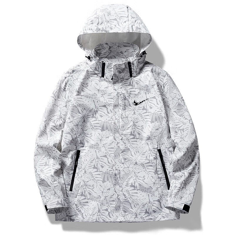 乔丹格兰冲锋衣男女情侣款春秋季户外登山旅游外 男款白色迷彩 m