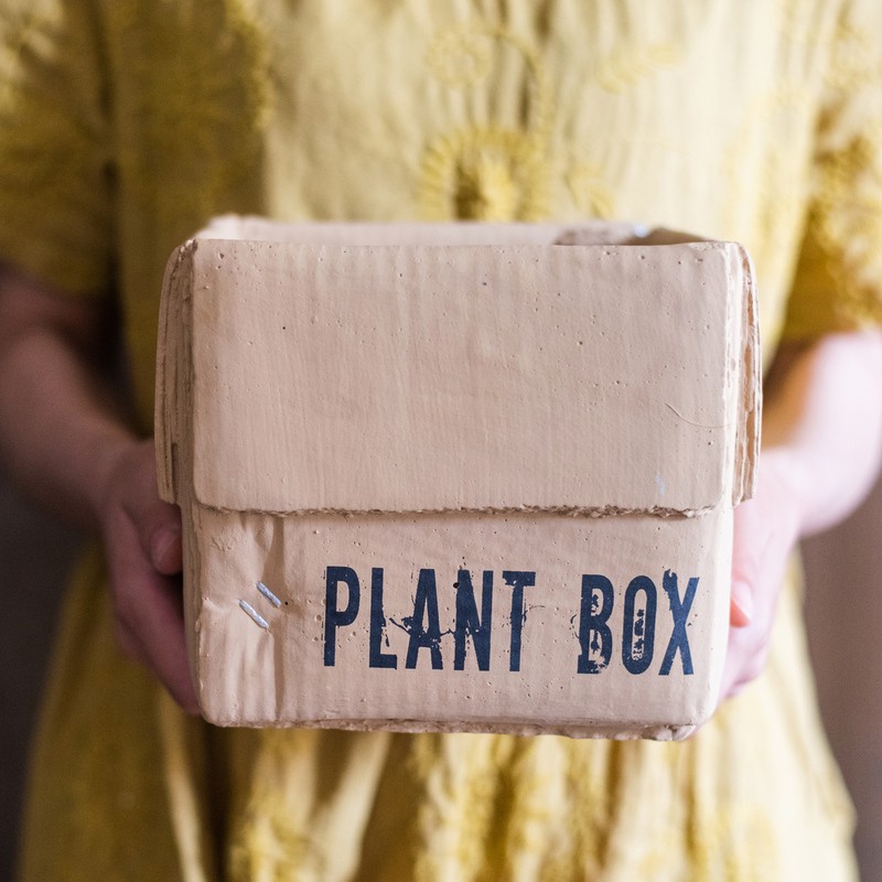 掬涵 水泥牛皮纸箱花盆花篮花器花盒北欧ins创意种植室内阳台花园