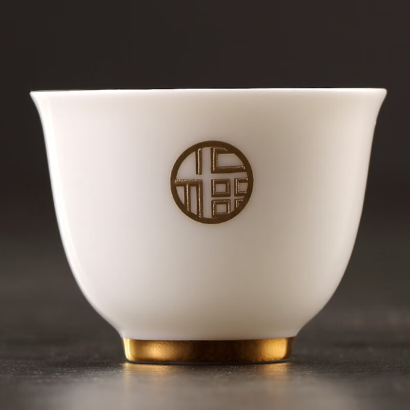 久堂景德镇陶瓷茶杯子羊脂玉主人杯个人杯白玉瓷杯品茗小茶杯单个
