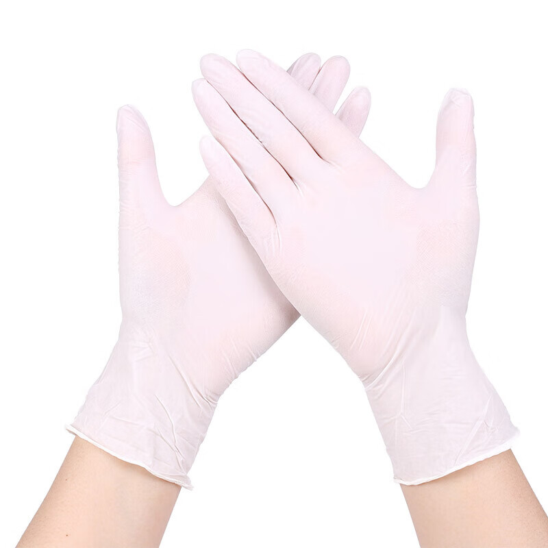 一次丁晴性检查pvc手套牙科级加厚防护耐磨/tpe100只 级-白色丁睛橡胶