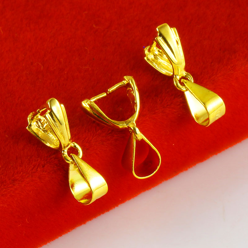 千影黄金吊坠瓜子扣男女款翡翠吊坠扣头挂坠扣子18k金真金两边对夹扣