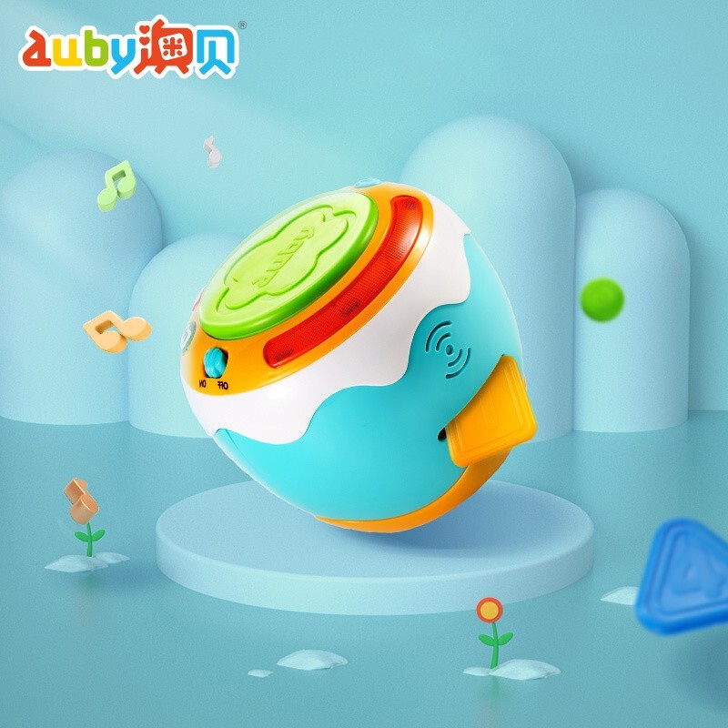 澳贝(AUBY)儿童音乐拍拍鼓宝宝手拍鼓音乐鼓婴儿玩具鼓声光玩具(新旧配色随机发货)461202礼物